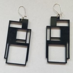 Black lucite earrings